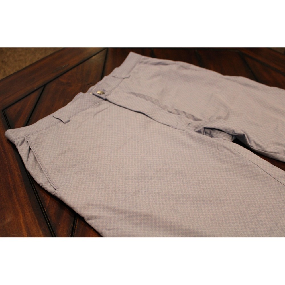 Peter Millar Shorts Mens 36 Blue Geometric Microfiber Golf Chino Stretch 10 Inch